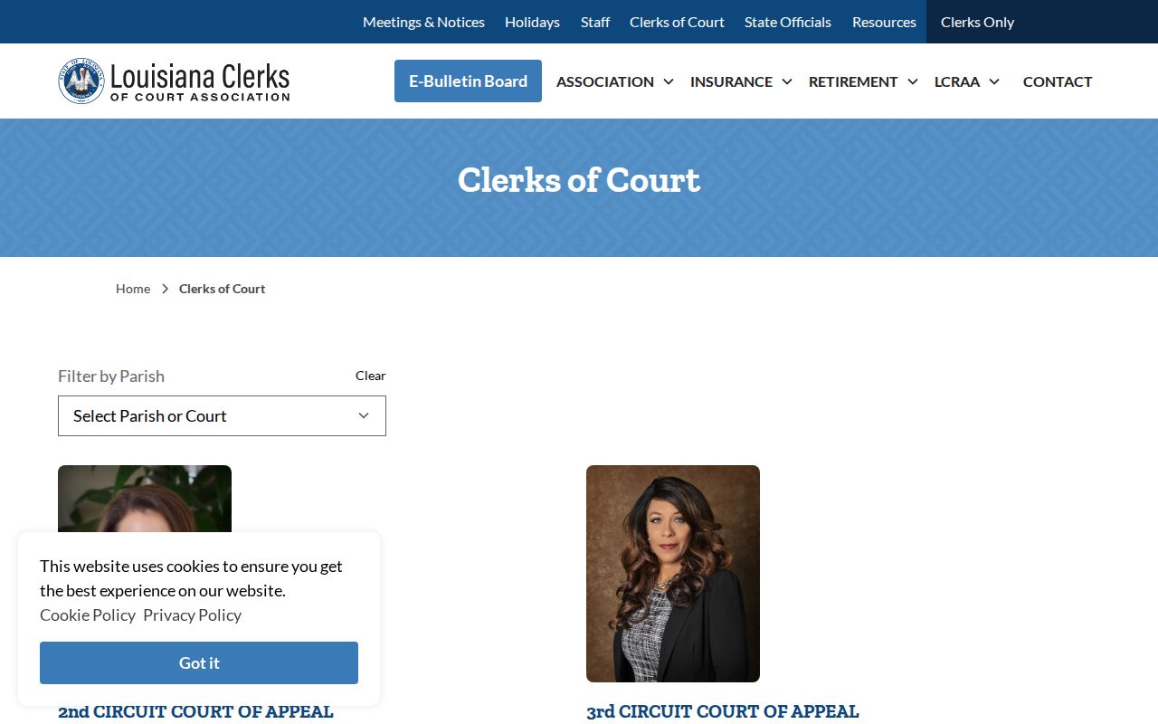 Baskin court docket Louisiana clerks directory