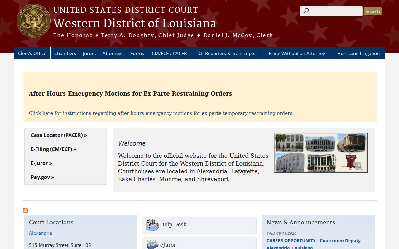 Franklin Parish case lookup federal Western District of Louisiana source