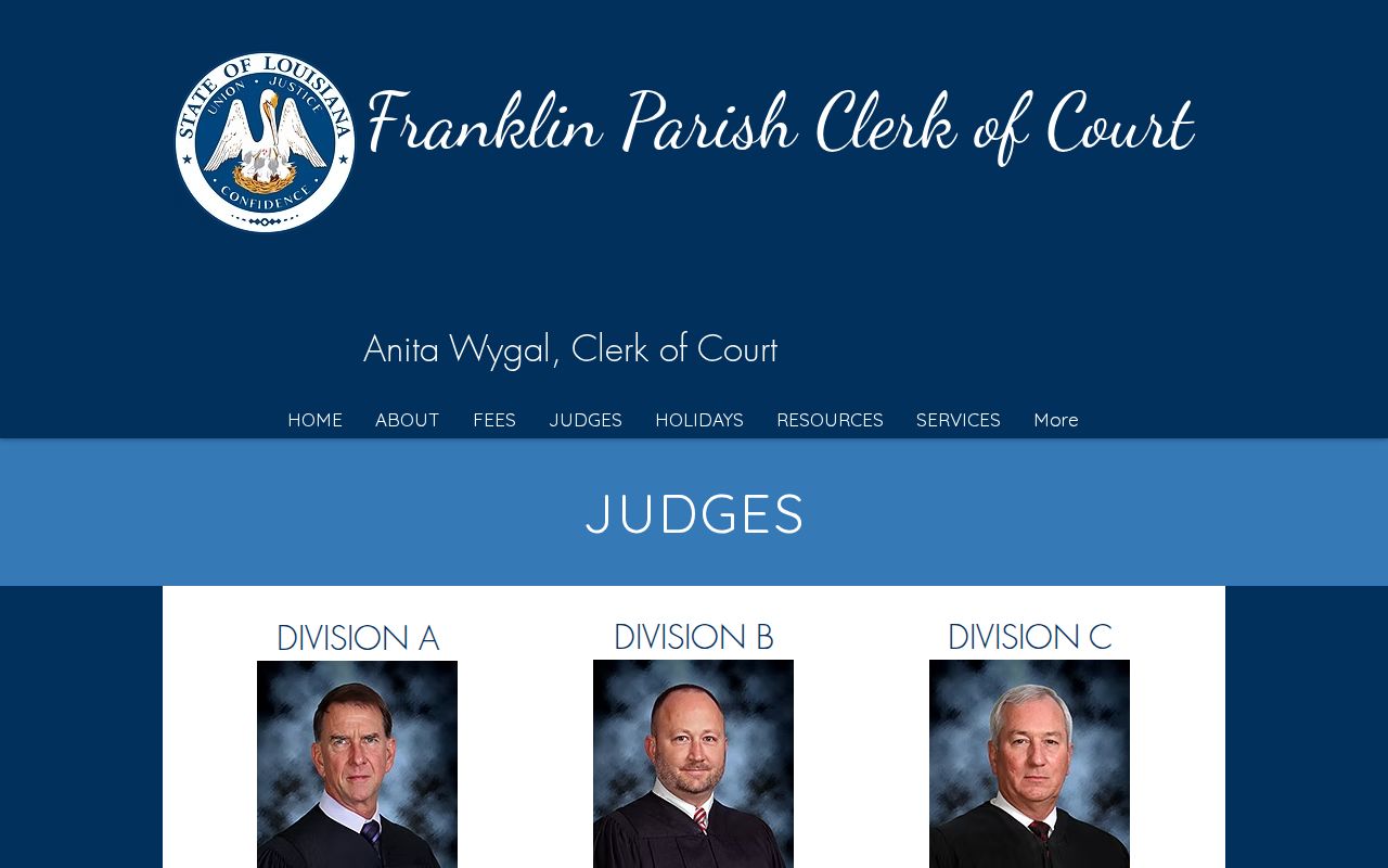 Franklin Parish court dates judge and court reporter directory