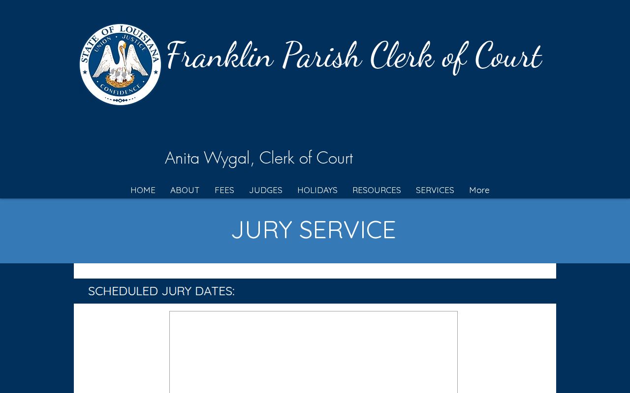 Franklin Parish court dates and jury-service information from the clerk