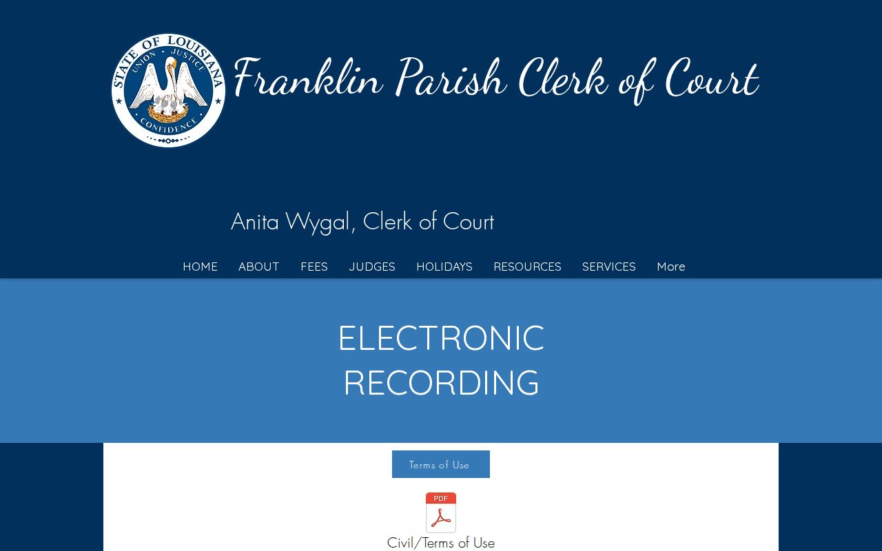 Franklin Parish court records e-recording information