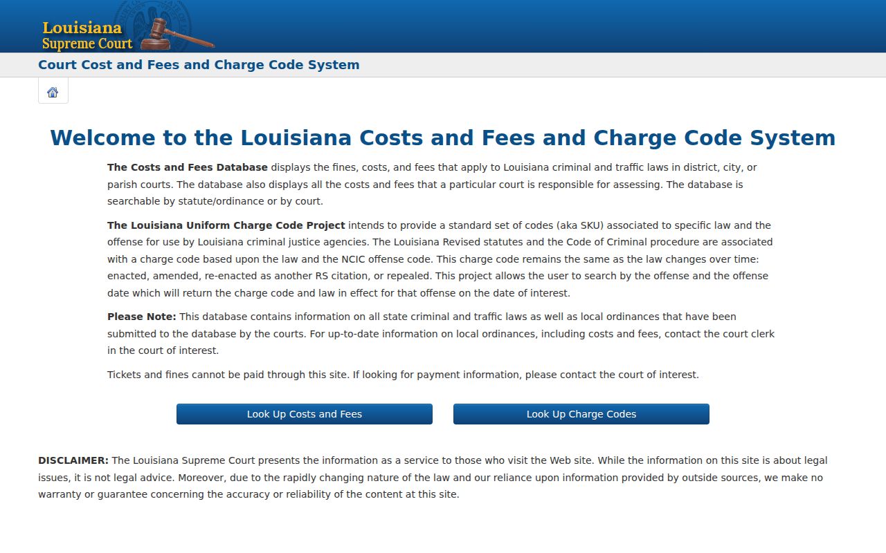 Gilbert court docket Louisiana charge code system source