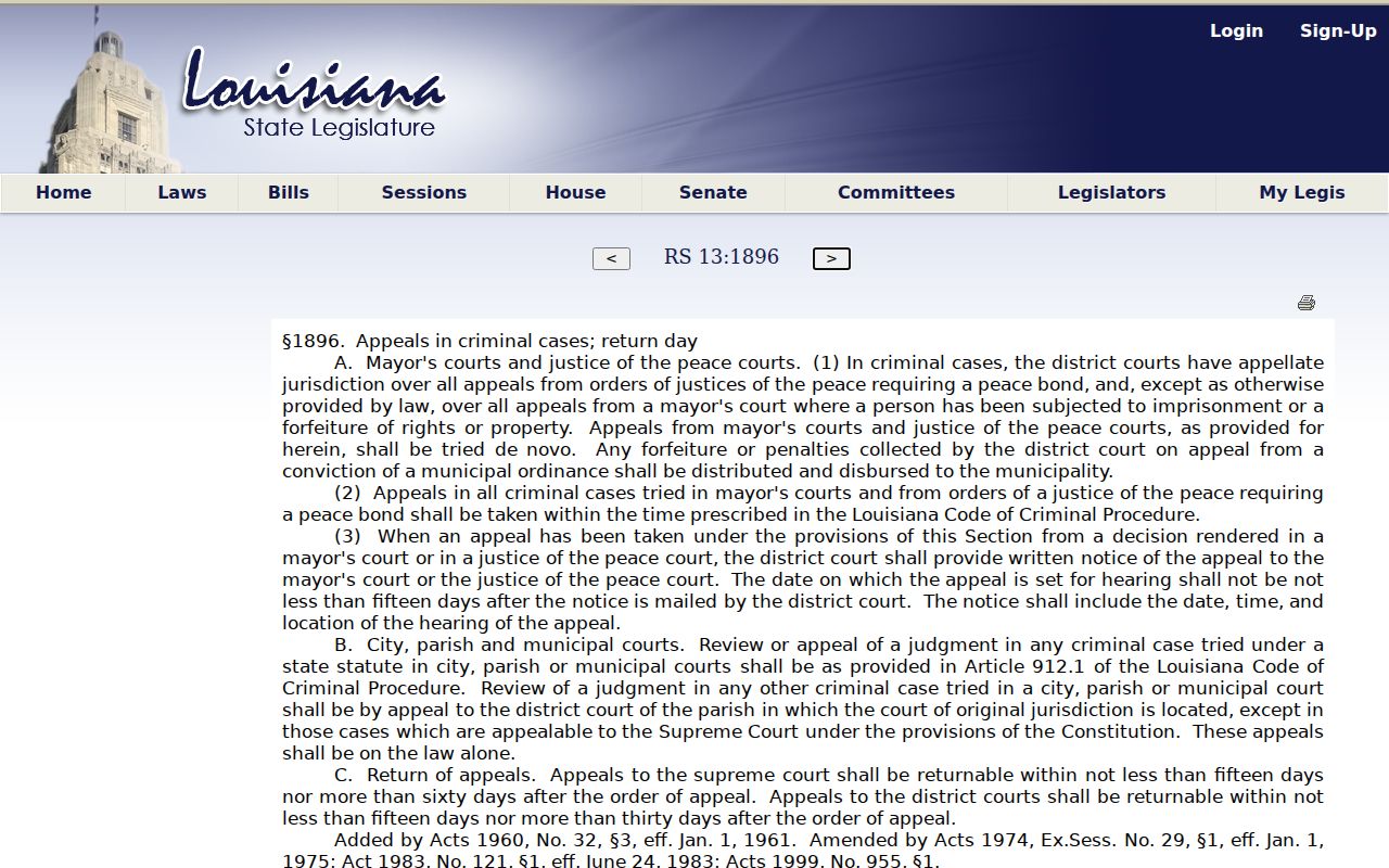 Franklin Parish traffic tickets Louisiana mayor's court appeal statute